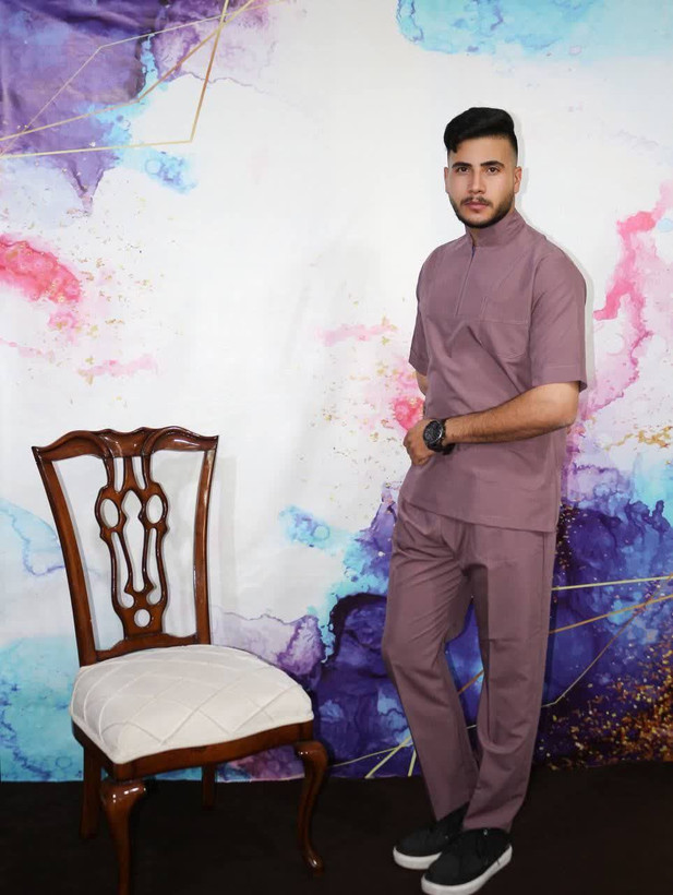 ست اسکراب پزشکی مردانه مدل یقه زیپدار پرو