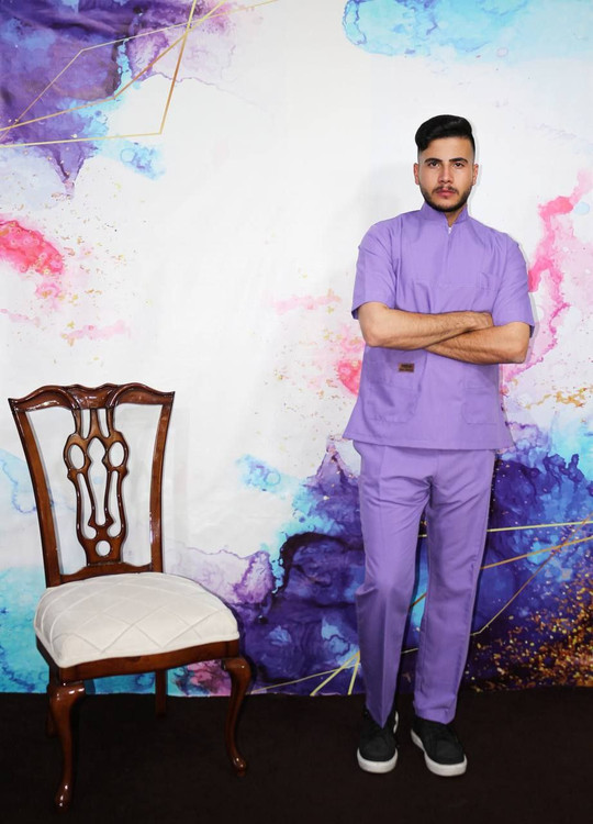 ست اسکراب پزشکی مردانه مدل یقه زیپدار پرو