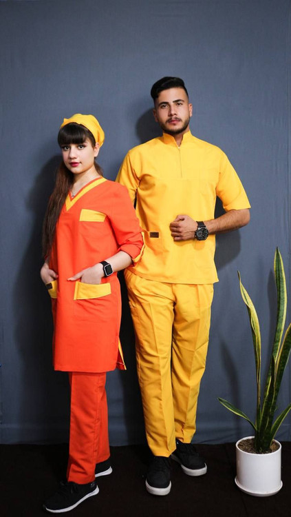 ست اسکراب پزشکی مردانه مدل یقه زیپدار پرو